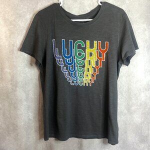 Women's Lucky Brand Charcoal T Shirt size Large